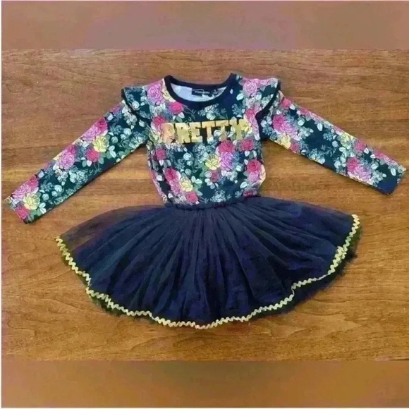 Rock Your Kid “Circus Dress" In Midnight Garden Print Girl's Size 5 Years NWT! - Picture 2 of 9